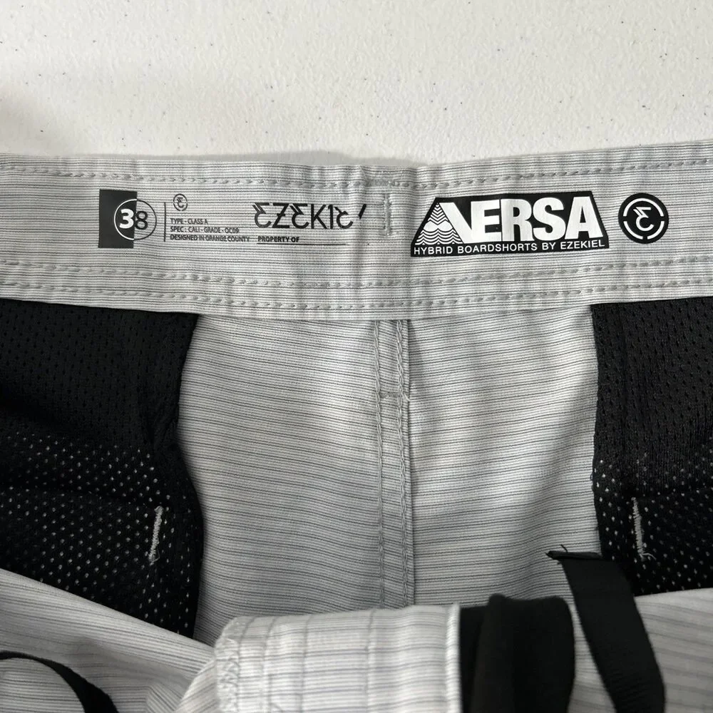 Ezekiel Shorts Mens 38 Gray Striped‎ Versa Hybrid Board Stretch